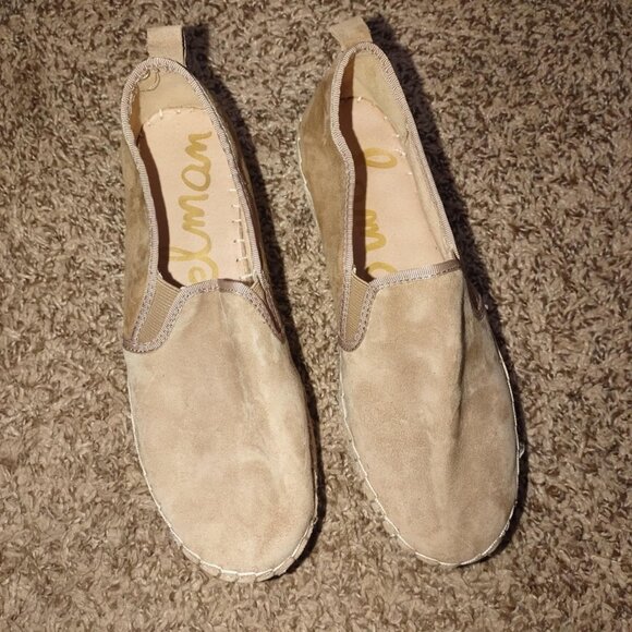 Sam Edelman Women's Taupe Tan Suede Platform Espadrilles Boho vibes SlipOn Flats - Picture 1 of 9